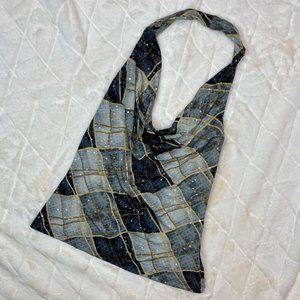 Arden B Women’s Embellished Scoop Halter Top Blous